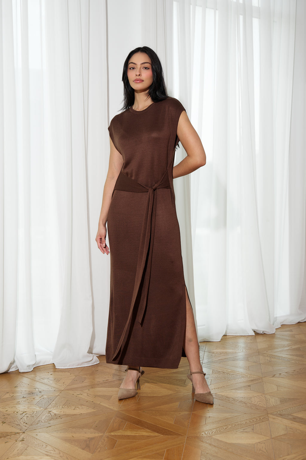 Knit dress in Chocolate 